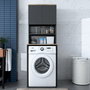 Hanah Home KD101 - 2674 Armario para lavadora elegante y funcional, Nogal y Antracita
